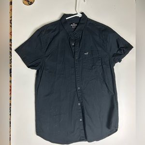 Hollister Men’s Epic Flex Black Short Sleeve Button Down Shirt